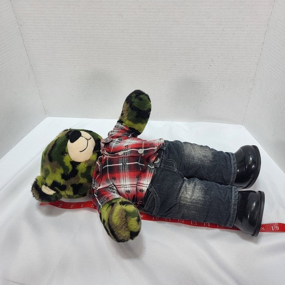 Build a Bear Workshop 16" Jungle Camouflage Plush Teddy Bear stuffed animal toy - Picture 8 of 9